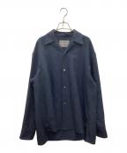 la favolaラ ファーヴォラ）の古着「コットンリネンオープンカラーシャツブルゾン」｜ネイビー