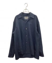 la favola（ラ ファーヴォラ）の古着「コットンリネンオープンカラーシャツブルゾン」｜ネイビー