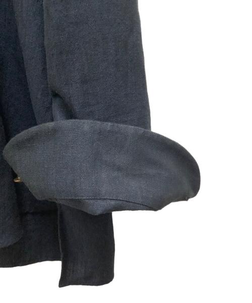 la favola（ラ ファーヴォラ）la favola (ラ ファーヴォラ) コットンリネンオープンカラーシャツブルゾン ネイビー サイズ:Sの古着・服飾アイテム