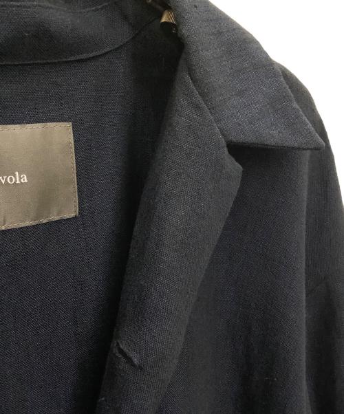 la favola（ラ ファーヴォラ）la favola (ラ ファーヴォラ) コットンリネンオープンカラーシャツブルゾン ネイビー サイズ:Sの古着・服飾アイテム