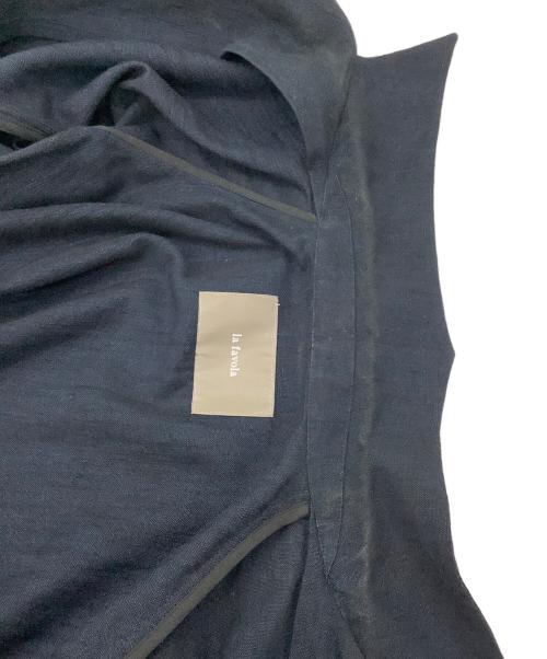 la favola（ラ ファーヴォラ）la favola (ラ ファーヴォラ) コットンリネンオープンカラーシャツブルゾン ネイビー サイズ:Sの古着・服飾アイテム