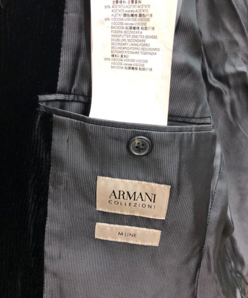 ARMANI COLLEZIONI（アルマーニ コレツィオーニ）ARMANI COLLEZIONI (アルマーニ コレツィオーニ) コーデュロイジャケット ブラック サイズ:48の古着・服飾アイテム