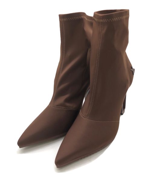 YELLO（イエロ）YELLO (イエロー) ヒールブーツ ブラウン サイズ:L 未使用品の古着・服飾アイテム