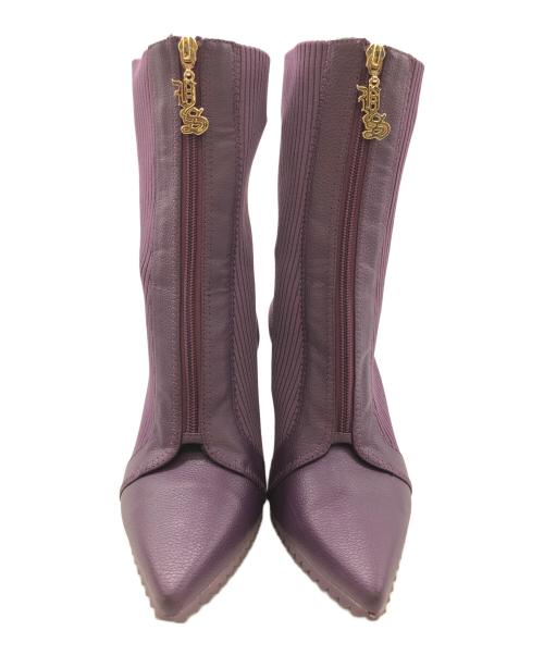 YELLO（イエロ）YELLO (イエロー) MALEFICA SHORT BOOTS パープル サイズ:Lの古着・服飾アイテム