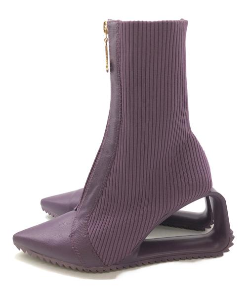 YELLO（イエロ）YELLO (イエロー) MALEFICA SHORT BOOTS パープル サイズ:Lの古着・服飾アイテム