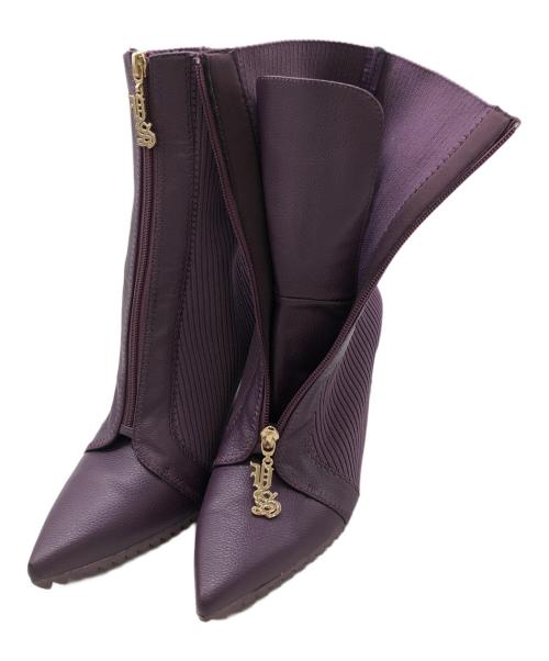 YELLO（イエロ）YELLO (イエロー) MALEFICA SHORT BOOTS パープル サイズ:Lの古着・服飾アイテム