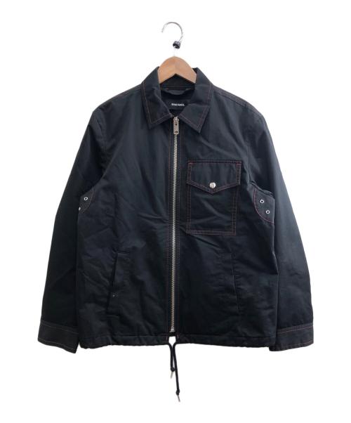 DIESEL（ディーゼル）DIESEL (ディーゼル) ジップジャケット ブラック×レッド サイズ:Sの古着・服飾アイテム