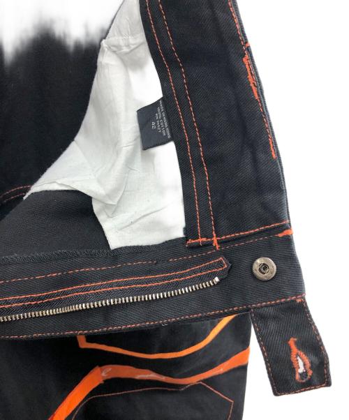 MARITHE+FRANCOIS GIRBAUD（マリテフランソワジルボー）MARITHE+FRANCOIS GIRBAUD (マリテフランソワジルボー) デニムパンツ ブラック×オレンジ サイズ:42の古着・服飾アイテム