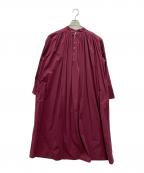 green label relaxing×Taviiグリーンレーベルリラクシング×タヴィ）の古着「ネックギャザーワンピース」｜ボルドー