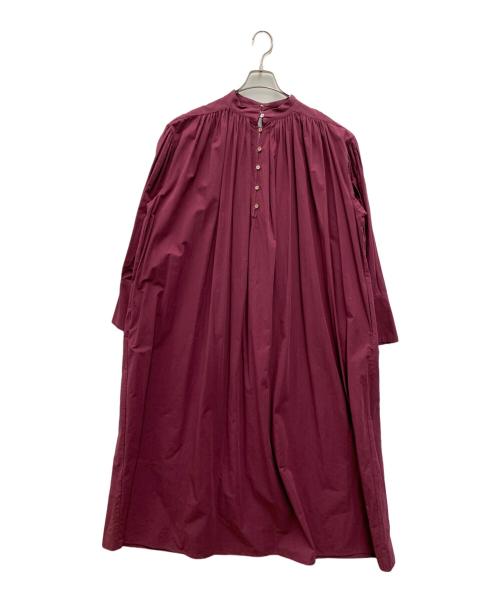 green label relaxing（グリーンレーベルリラクシング）green label relaxing (グリーンレーベルリラクシング) Tavii (タヴィ) ネックギャザーワンピース ボルドー サイズ:FREEの古着・服飾アイテム