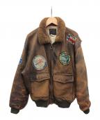 AVIREXアヴィレックス）の古着「G-1レザージャケット」｜ブラウン