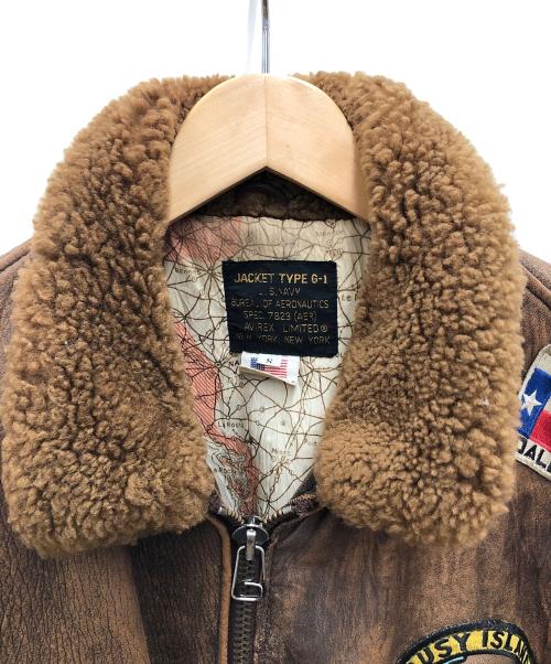 AVIREX（アヴィレックス）AVIREX (アヴィレックス) G-1レザージャケット ブラウン サイズ:Sの古着・服飾アイテム