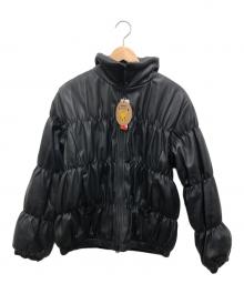 JEANASIS（ジーナシス）の古着「フェイクレザー中綿ジャケット」｜ブラック