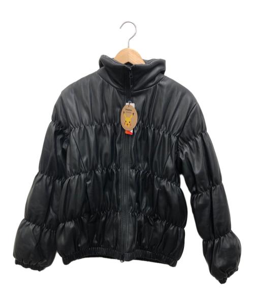 JEANASIS（ジーナシス）JEANASIS (ジーナシス) フェイクレザー中綿ジャケット ブラック サイズ:FREE 未使用品の古着・服飾アイテム