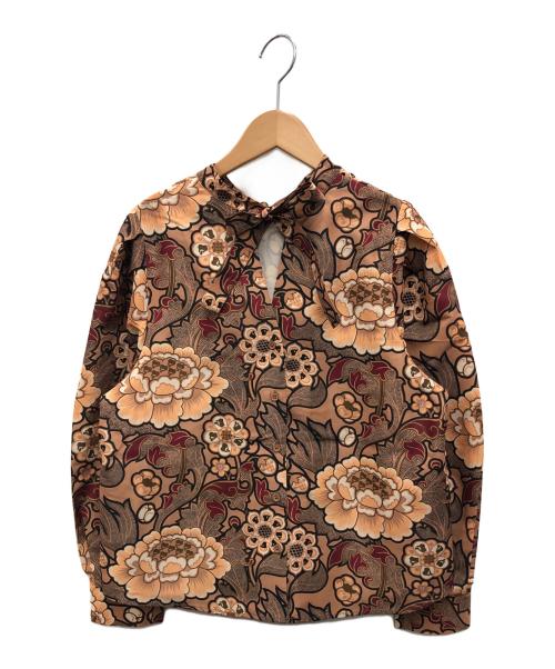 JEANASIS（ジーナシス）JEANASIS (ジーナシス) 総柄ブラウス ブラウン サイズ:FREE 未使用品の古着・服飾アイテム
