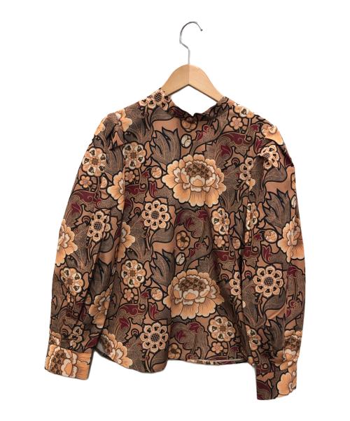 JEANASIS（ジーナシス）JEANASIS (ジーナシス) 総柄ブラウス ブラウン サイズ:FREE 未使用品の古着・服飾アイテム