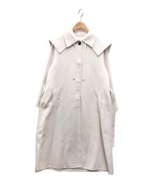 FRAY ID（フレイ アイディー）の古着「ケープステンカラーツイルリバーコート」｜アイボリー