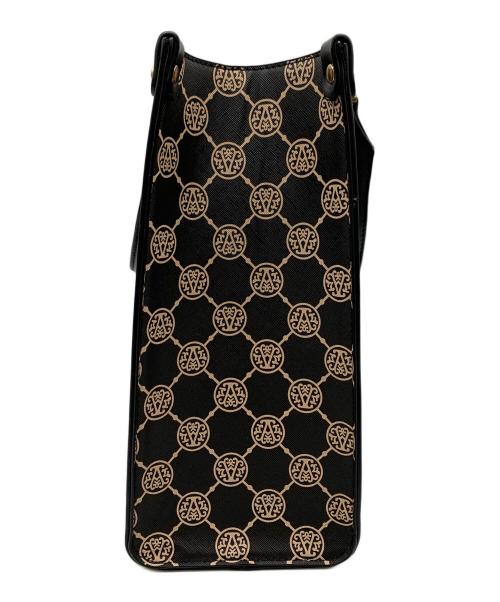 ANNE COQUINE（アンコキーヌ）Anne Coquine (アンコキーヌ) トートバッグ ブラック×ベージュの古着・服飾アイテム