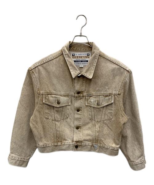 GUESS（ゲス）GUESS (ゲス) デニムジャケット ベージュ サイズ:Lの古着・服飾アイテム