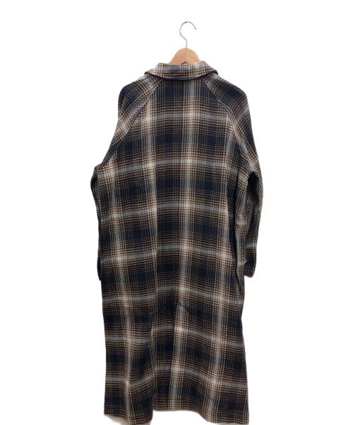 OPAQUE.CLIP（オペークドットクリップ）OPAQUE.CLIP (オペークドットクリップ) 先染めヘヴィツイル ステンカラーコート ブラウン×ネイビー サイズ:M 未使用品の古着・服飾アイテム