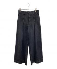 PROTAGONIST（プロタゴニスト）の古着「デニムワイドパンツ」｜ブラック