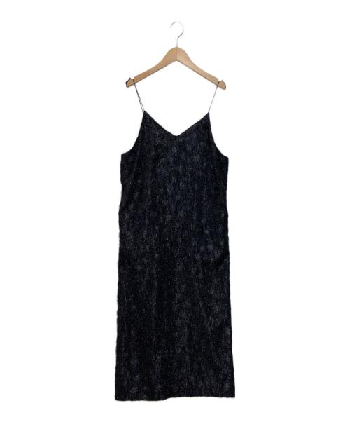 apart by（アパートバイ）Apart by (アパートバイ) ラメフェザーキャミソールワンピース ブラック サイズ:Free 未使用品の古着・服飾アイテム