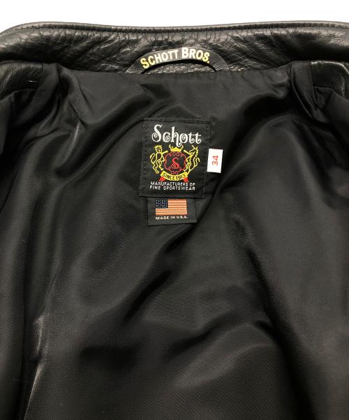 Schott（ショット）shott (ショット) レザージャケット ブラック サイズ:34の古着・服飾アイテム