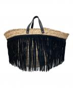 ATELIER AMBOISEアトリエ アンボワーズ）の古着「フリンジかごバッグ」｜ベージュ×ブラック