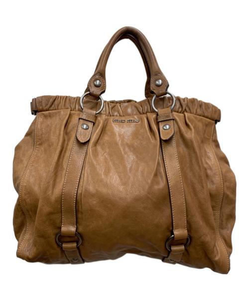 MIU MIU（ミュウミュウ）MIU MIU (ミュウミュウ) 2WAYバッグ ブラウンの古着・服飾アイテム