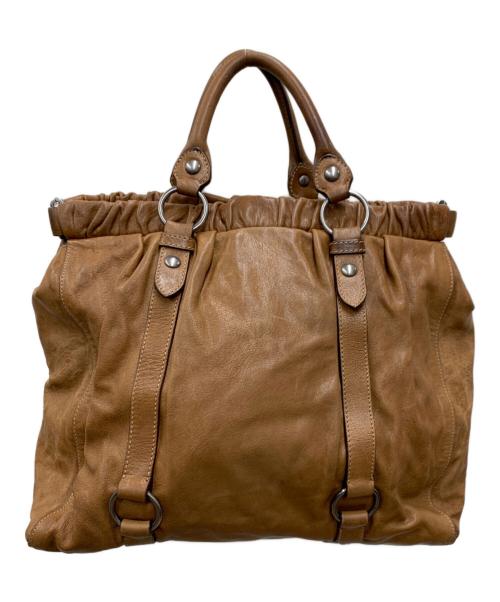 MIU MIU（ミュウミュウ）MIU MIU (ミュウミュウ) 2WAYバッグ ブラウンの古着・服飾アイテム