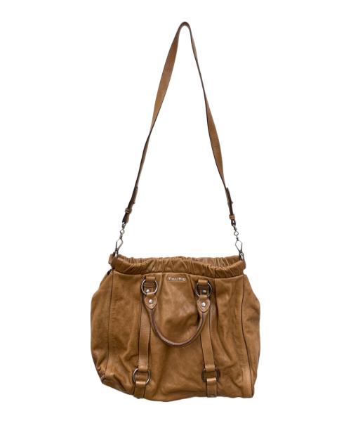 MIU MIU（ミュウミュウ）MIU MIU (ミュウミュウ) 2WAYバッグ ブラウンの古着・服飾アイテム
