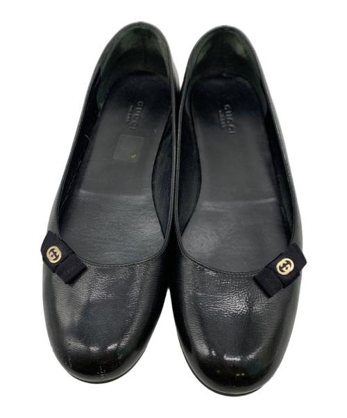GUCCI（グッチ）GUCCI (グッチ) フラットパンプス ブラック サイズ:38の古着・服飾アイテム