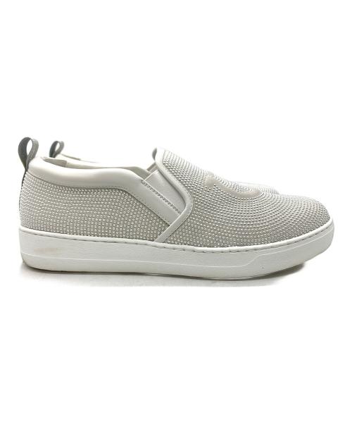 Salvatore Ferragamo（サルヴァトーレ フェラガモ）Salvatore Ferragamo (サルヴァトーレ フェラガモ) スリッポン ホワイト×シルバー サイズ:8の古着・服飾アイテム