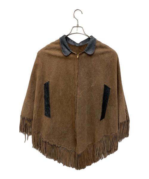 ノーブランド（ノーブランド）ノーブランド (ノーブランド) ウエスタンポンチョ ブラウン×ブラック サイズ:不明の古着・服飾アイテム