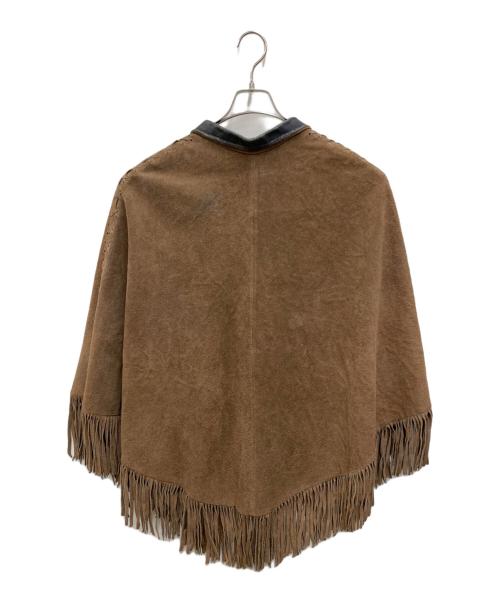 ノーブランド（ノーブランド）ノーブランド (ノーブランド) ウエスタンポンチョ ブラウン×ブラック サイズ:不明の古着・服飾アイテム