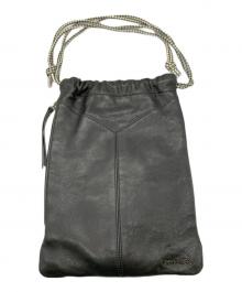 JIMMY CHOO（ジミーチュウ）の古着「巾着ショルダーバッグ」｜ブラック