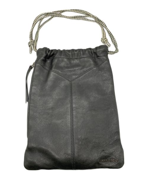 JIMMY CHOO（ジミーチュウ）JIMMY CHOO (ジミーチュウ) 巾着ショルダーバッグ ブラックの古着・服飾アイテム
