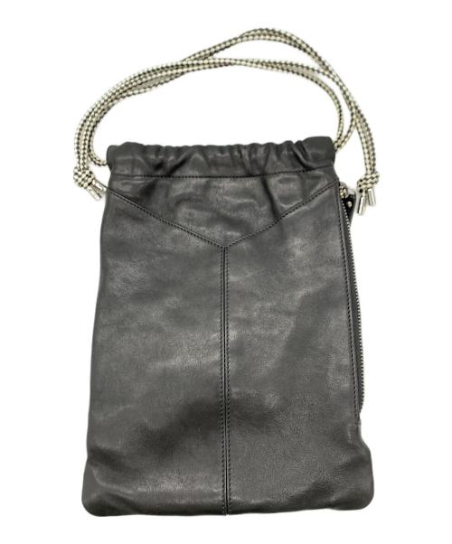 JIMMY CHOO（ジミーチュウ）JIMMY CHOO (ジミーチュウ) 巾着ショルダーバッグ ブラックの古着・服飾アイテム