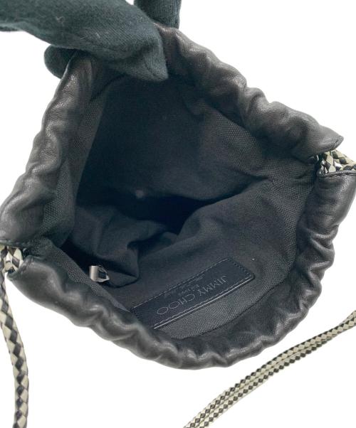 JIMMY CHOO（ジミーチュウ）JIMMY CHOO (ジミーチュウ) 巾着ショルダーバッグ ブラックの古着・服飾アイテム