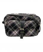 BURBERRY BLUE LABELバーバリーロンドンブルーレーベル）の古着「ショルダーバッグ」｜ブラック×パープル
