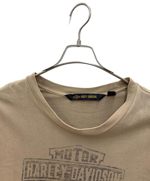 HARLEY-DAVIDSON（ハーレーダビッドソン）HARLEY-DAVIDSON (ハーレーダビッドソン) 半袖カットソー ベージュ サイズ:Lの古着・服飾アイテム