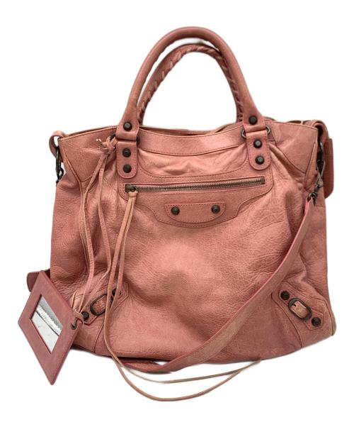 BALENCIAGA（バレンシアガ）BALENCIAGA (バレンシアガ) レザーバッグ ピンクの古着・服飾アイテム