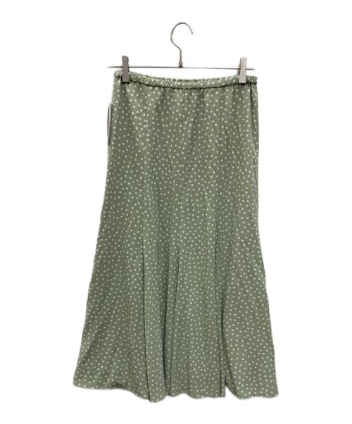 Mila Owen（ミラオーウェン）Mila Owen (ミラオーウェン) 裾フレアマキシ丈ドットナロースカート グリーン 未使用品の古着・服飾アイテム