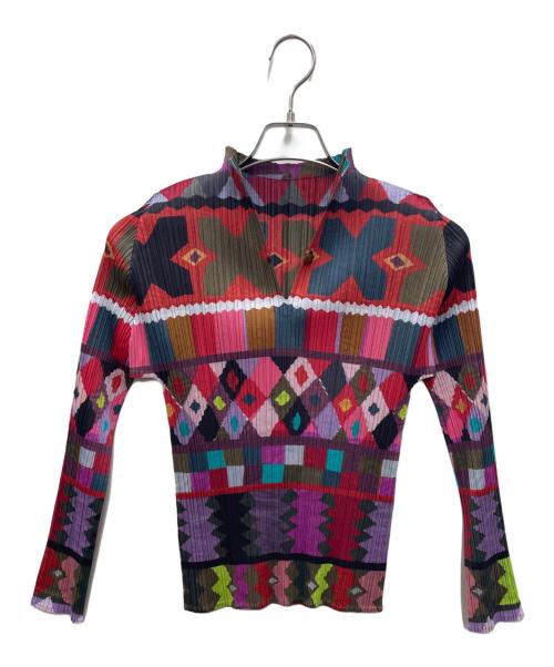 PLEATS PLEASE ISSEY MIYAKE（プリーツプリーズ イッセイミヤケ）PLEATS PLEASE ISSEY MIYAKE (プリーツプリーズ イッセイミヤケ) プリーツカットソー マルチカラー サイズ:3の古着・服飾アイテム