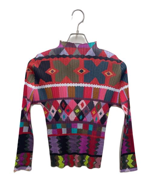 PLEATS PLEASE ISSEY MIYAKE（プリーツプリーズ イッセイミヤケ）PLEATS PLEASE ISSEY MIYAKE (プリーツプリーズ イッセイミヤケ) プリーツカットソー マルチカラー サイズ:3の古着・服飾アイテム