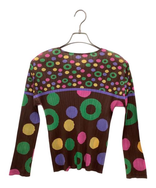 PLEATS PLEASE ISSEY MIYAKE（プリーツプリーズ イッセイミヤケ）PLEATS PLEASE ISSEY MIYAKE (プリーツプリーズ イッセイミヤケ) ■プリーツカットソー ブラウン サイズ:3の古着・服飾アイテム