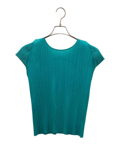 PLEATS PLEASE ISSEY MIYAKE（プリーツプリーズ イッセイミヤケ）PLEATS PLEASE ISSEY MIYAKE (プリーツプリーズ イッセイミヤケ) プリーツカットソー グリーン サイズ:3の古着・服飾アイテム