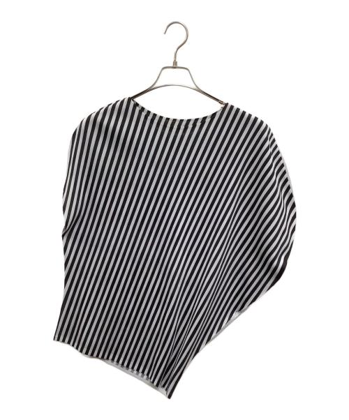 PLEATS PLEASE ISSEY MIYAKE（プリーツプリーズ イッセイミヤケ）PLEATS PLEASE ISSEY MIYAKE (プリーツプリーズ イッセイミヤケ) ノースリーブカットソー ブラック×ホワイト サイズ:3の古着・服飾アイテム