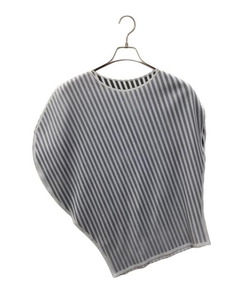 PLEATS PLEASE ISSEY MIYAKE（プリーツプリーズ イッセイミヤケ）PLEATS PLEASE ISSEY MIYAKE (プリーツプリーズ イッセイミヤケ) ノースリーブカットソー ブラック×ホワイト サイズ:3の古着・服飾アイテム