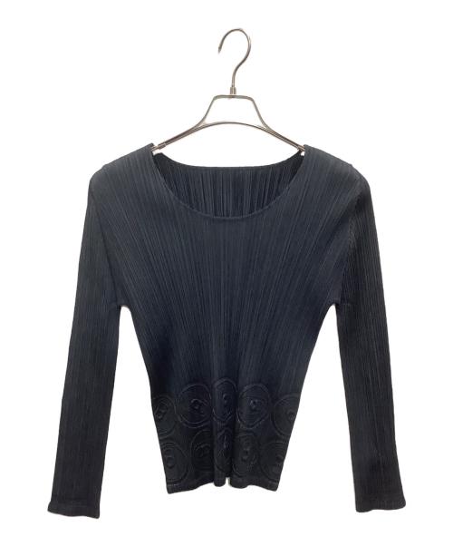 PLEATS PLEASE ISSEY MIYAKE（プリーツプリーズ イッセイミヤケ）PLEATS PLEASE ISSEY MIYAKE (プリーツプリーズ イッセイミヤケ) プリーツカットソー ブラック サイズ:3の古着・服飾アイテム